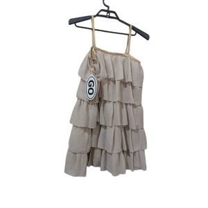 Erin Fetherston Target GO International Tiered Ruffle Dress Oxford Gold Size 9